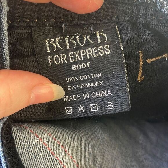 Rerock for Express Women's Bootcut Jeans Denim Mid Rise Medium Wash Blue Size 6 - Picture 12 of 12